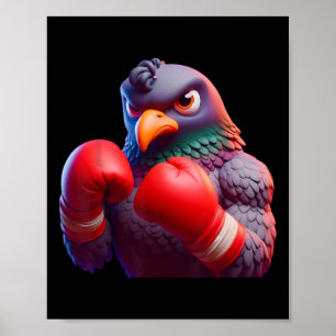 Boxing Pigeon Boxer Kickboxer Mma Fighter Combat S Poster