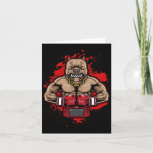 Boxing Pit Bull Loves Pitbulls Workout Dog Animal Card