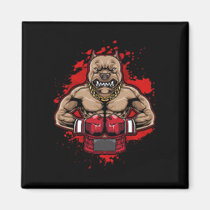 Boxing Pit Bull Loves Pitbulls Workout Dog Animal  Magnet
