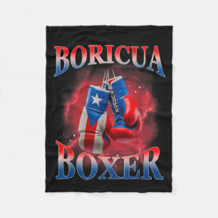 Boxing Puerto Rico Boricua Boxer Puerto Rican  Fleece Blanket
