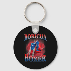 Boxing Puerto Rico Boricua Boxer Puerto Rican  Key Ring