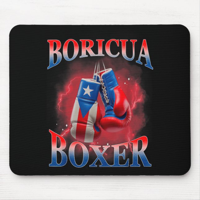 Boxing Puerto Rico Boricua Boxer Puerto Rican  Mouse Mat (Front)