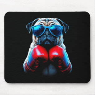 Boxing Pug Dog Kickboxing Cool  Mouse Mat