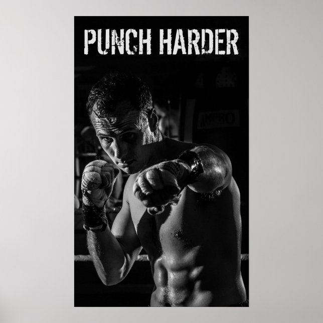 Boxing Punch Workout Motivational Poster (Front)
