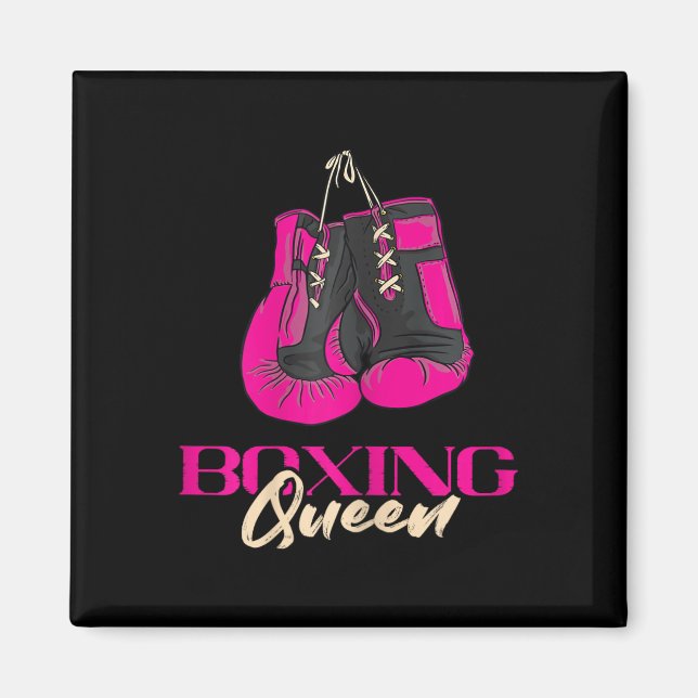 Boxing Queen Kickboxer Kickboxing Boxing Gloves Bo Magnet (Front)