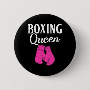 Boxing Queen Sport Fighting Boxer 6 Cm Round Badge