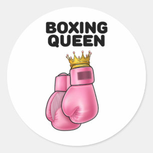 Boxing Queen Womens Boxing Girls Boxer Boxing 1  Classic Round Sticker