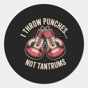 Boxing Quote Meme Strong Punches Zero Drama Punch  Classic Round Sticker