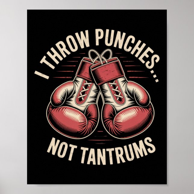 Boxing Quote Meme Strong Punches Zero Drama Punch  Poster (Front)