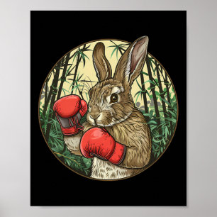 Boxing Rabbit Boxing Gloves Kickboxing Funny Boxer Poster