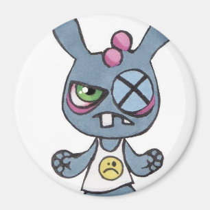 Boxing Rabbit Large 3inch Round Magnet