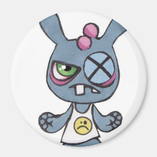 Boxing Rabbit Large 3inch Round Magnet