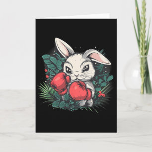 Boxing Rabbit With Boxing Gloves Kickboxing Funny  Card