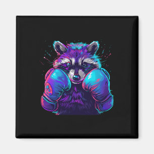 Boxing Raccoon With Boxing Gloves Kickboxing Funny Magnet