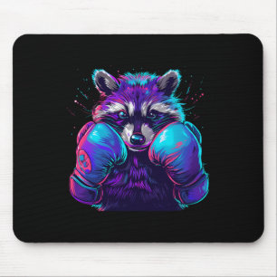 Boxing Raccoon With Boxing Gloves Kickboxing Funny Mouse Mat
