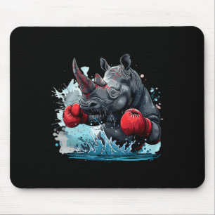 Boxing Rhino Boxing Gloves Kickboxing Funny Boxer Mouse Mat