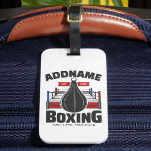 Boxing Ring ADD NAME Boxer Gym Speed Bag Luggage Tag