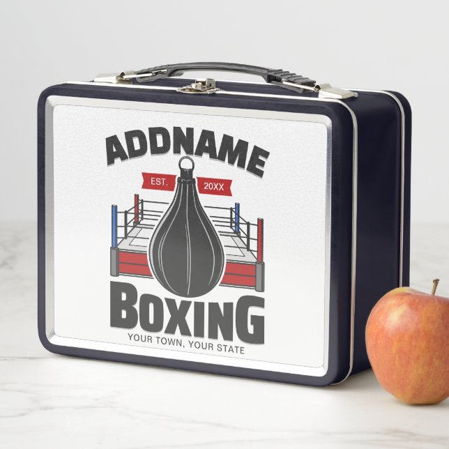 Boxing Ring ADD NAME Boxer Gym Speed Bag Metal Lunch Box (In Situ)