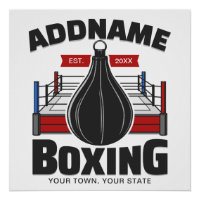 Boxing Ring ADD NAME Boxer Gym Speed Bag
