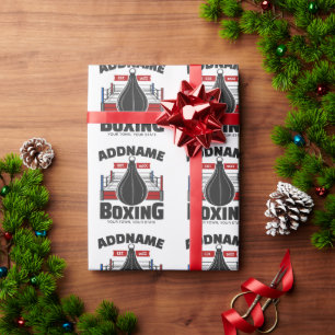 Boxing Ring ADD NAME Boxer Gym Speed Bag Wrapping Paper