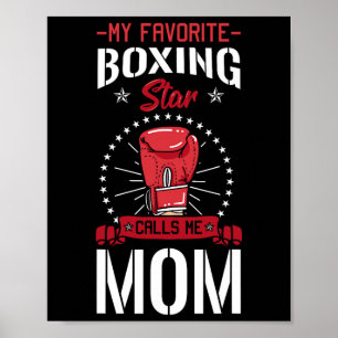 Boxing Ring Boxer Gloves Mum Coach Mother's Day Poster