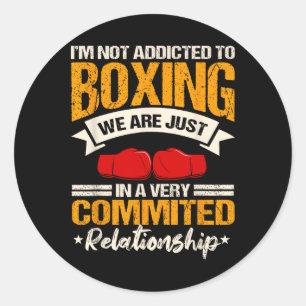 Boxing Ring Gloves Boxer Sport Coach Trainee  Classic Round Sticker