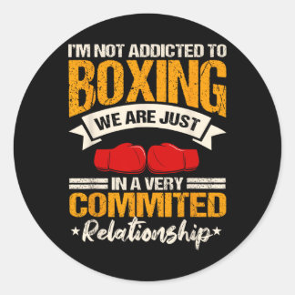 Boxing Ring Gloves Boxer Sport Coach Trainee Classic Round Sticker