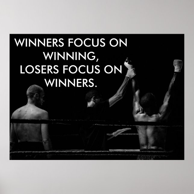 Boxing Ring Motivational Winning Quote Poster (Front)