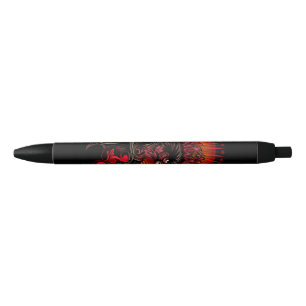 Boxing Rooster Black Ink Pen
