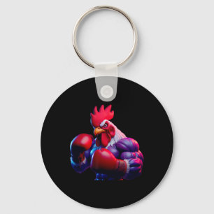 Boxing Rooster Boxer Kickboxer Mma Fighter Combat Key Ring