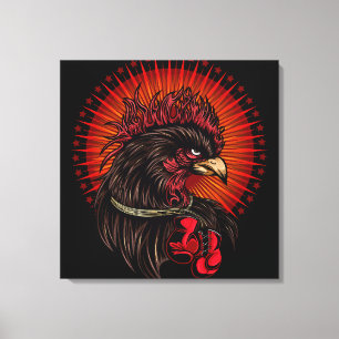 Boxing Rooster Canvas Print
