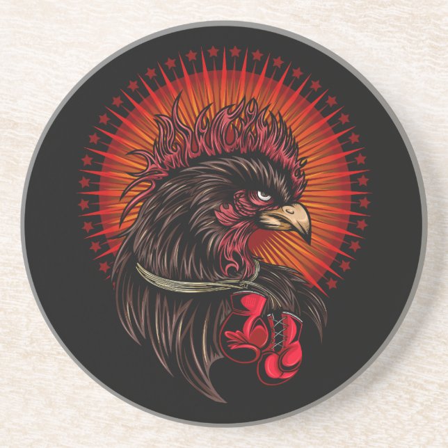 Boxing Rooster Coaster (Front)