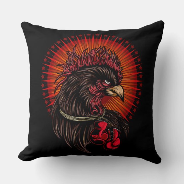 Boxing Rooster Cushion (Front)