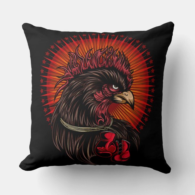 Boxing Rooster Cushion (Front)
