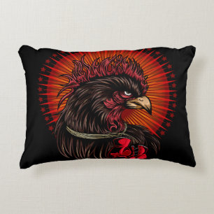 Boxing Rooster Decorative Cushion