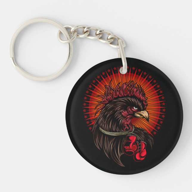 Boxing Rooster Key Ring (Front)