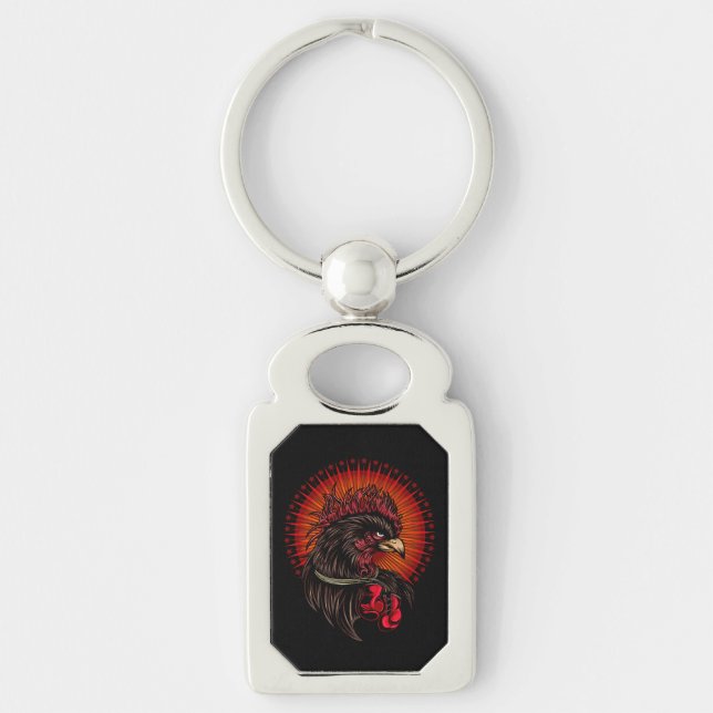 Boxing Rooster Key Ring (Front)