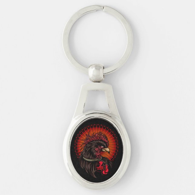 Boxing Rooster Key Ring (Front)