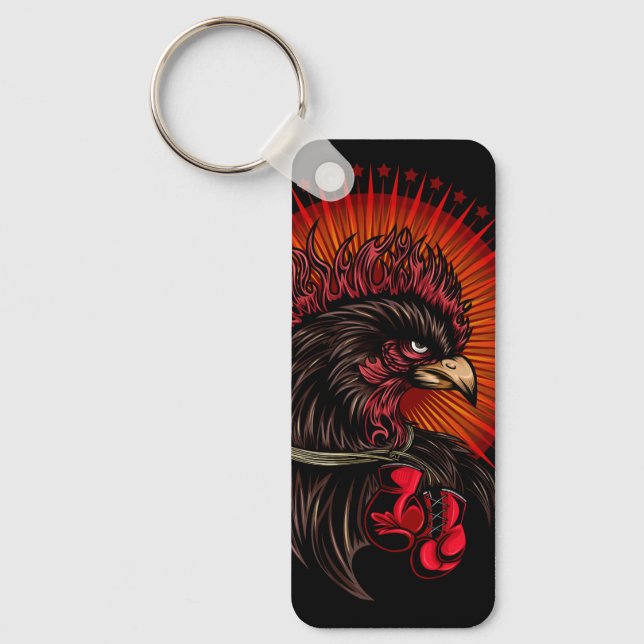Boxing Rooster Key Ring (Front)
