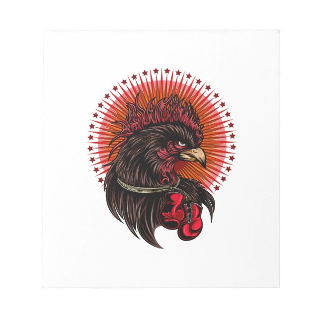 Boxing Rooster Notepad (Front)