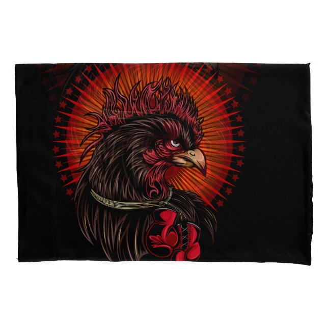 Boxing Rooster Pillowcase (Front-Left)