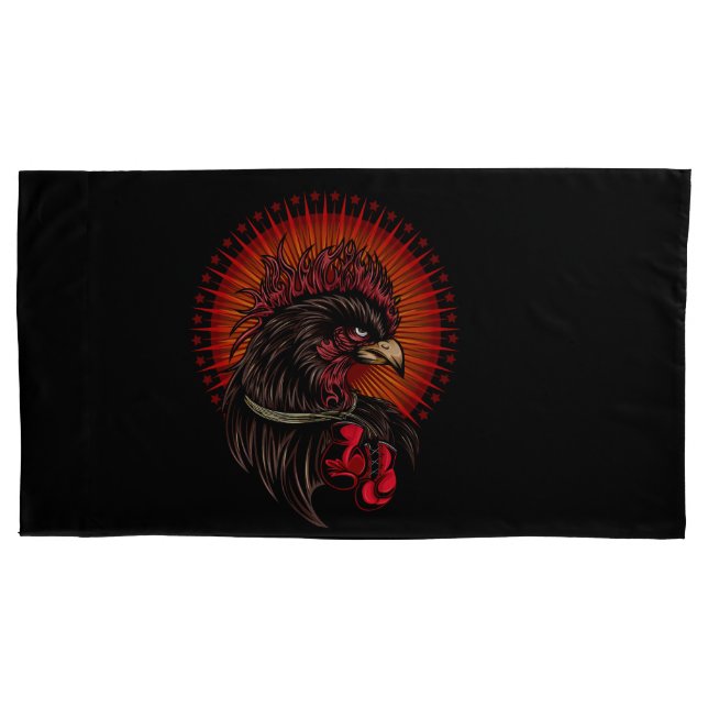 Boxing Rooster Pillowcase (Front-Left)
