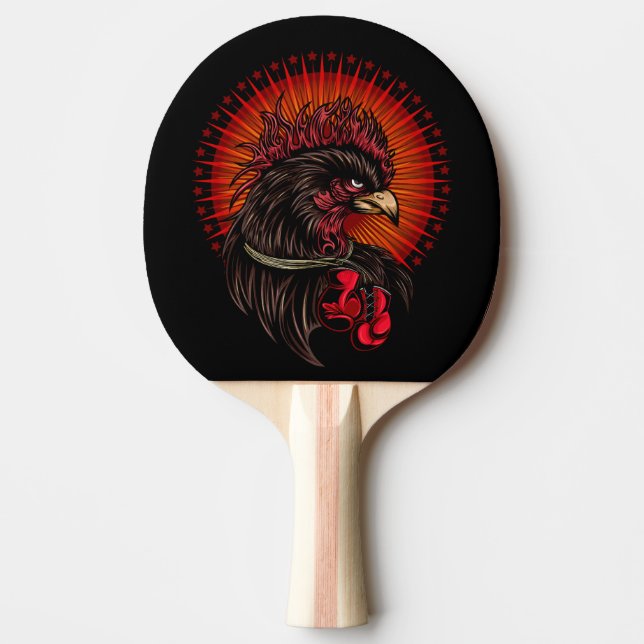 Boxing Rooster Ping Pong Paddle (Front)