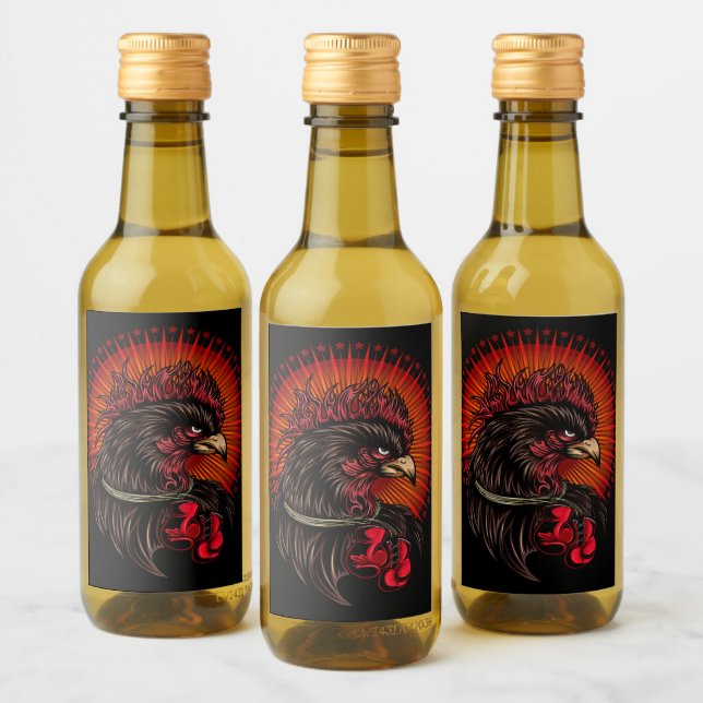 Boxing Rooster Wine Label (Bottles)