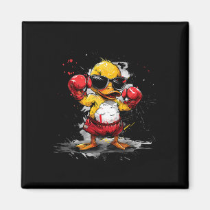 Boxing Rubber Duck Boxing Gloves Kickboxing Funny Magnet