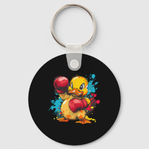 Boxing Rubber Duck With Boxing Gloves Kickboxing F Key Ring