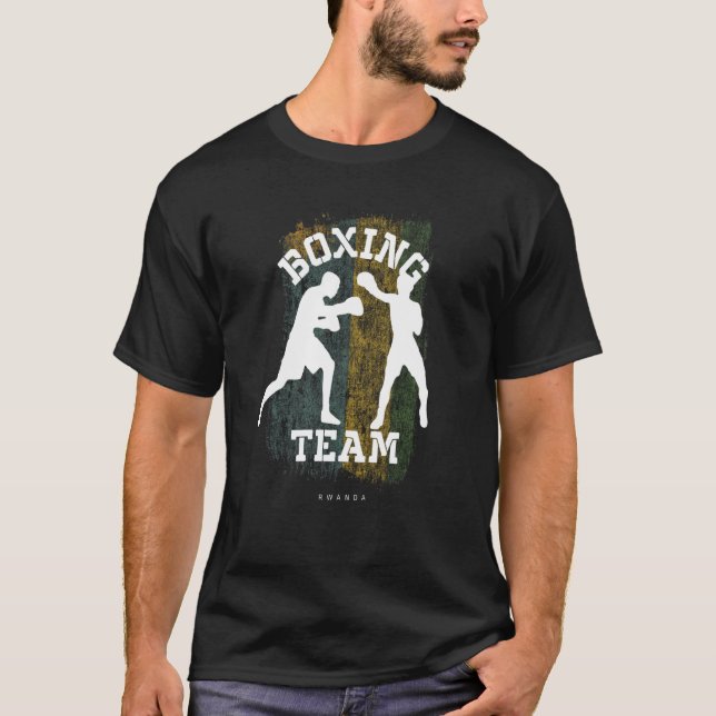 Boxing Rwanda Combat Sports Fighter Boxing T-Shirt (Front)