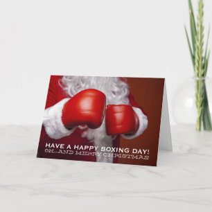 Boxing Santa, Christmas Greeting Card
