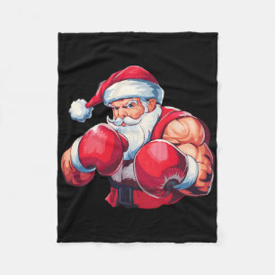 Boxing Santa Claus Boxer Boxing Christmas Boxer Xm Fleece Blanket
