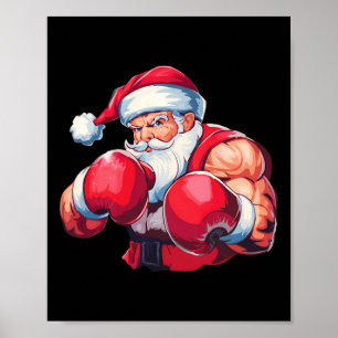 Boxing Santa Claus Boxer Boxing Christmas Boxer Xm Poster